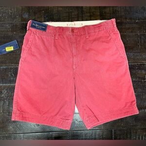 NWT Polo Ralph‎ Lauren Relaxed Fit Nantucket Red 100% Cotton Shorts Size 34W